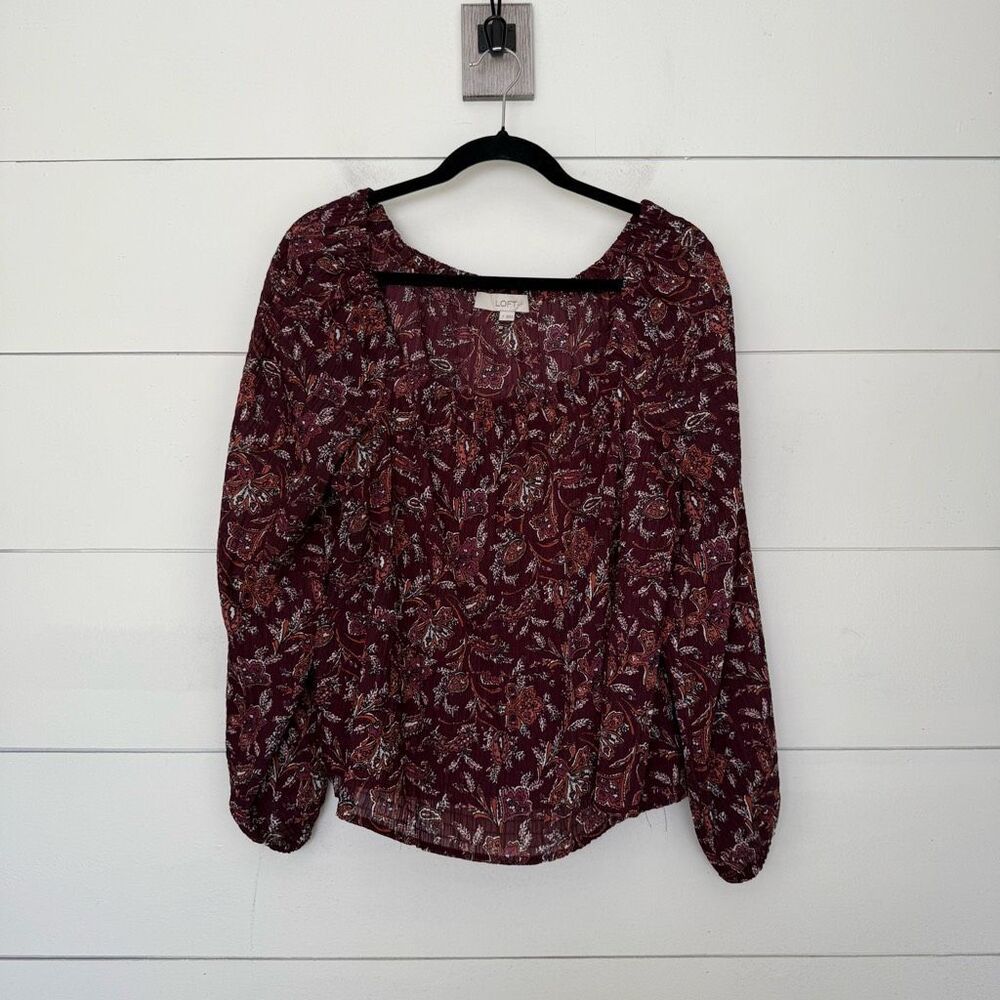 Ann Taylor Loft Women’s Small Paisley Longsleeve Blouse